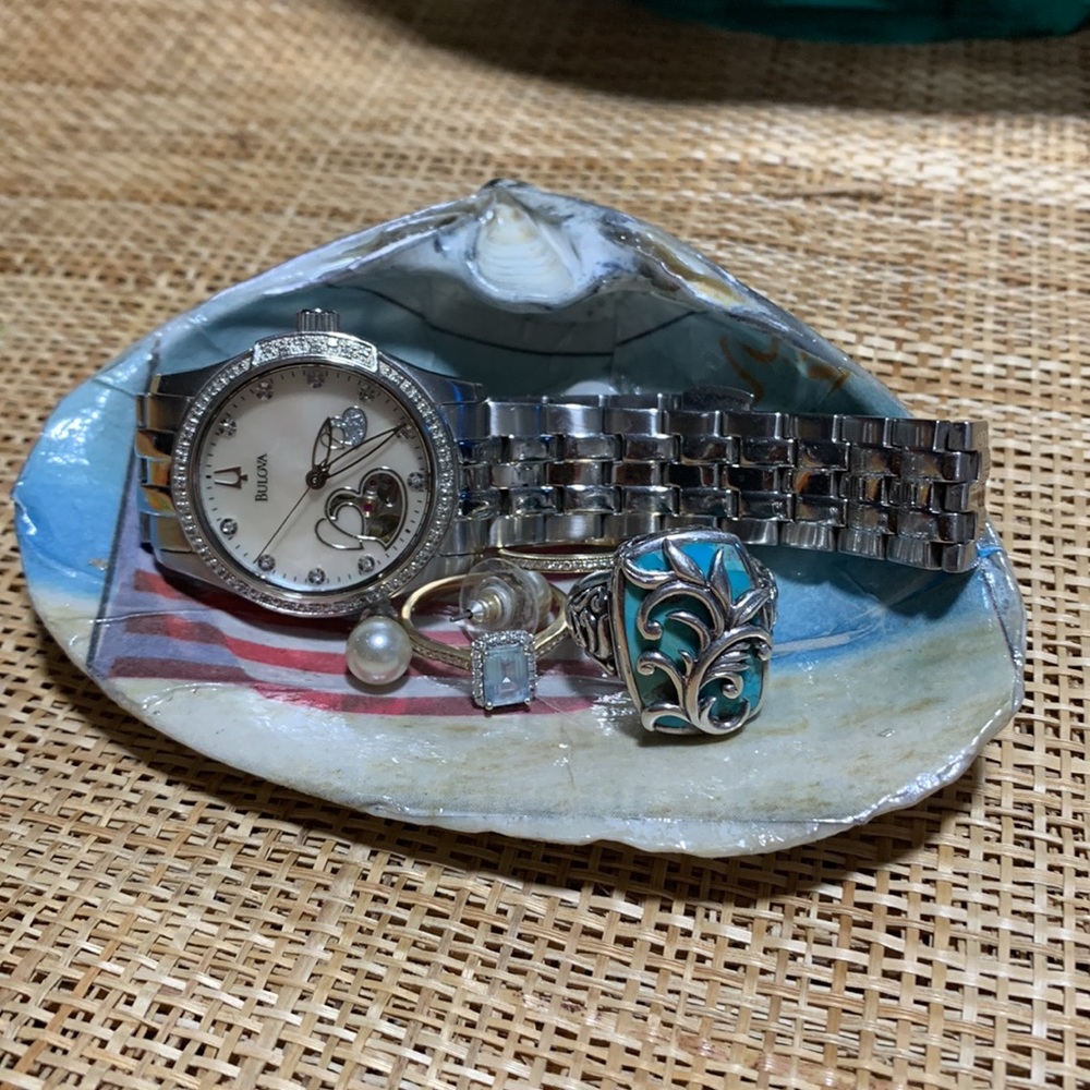 American Flag Decoupage Trinket Dish & Accent Decor
